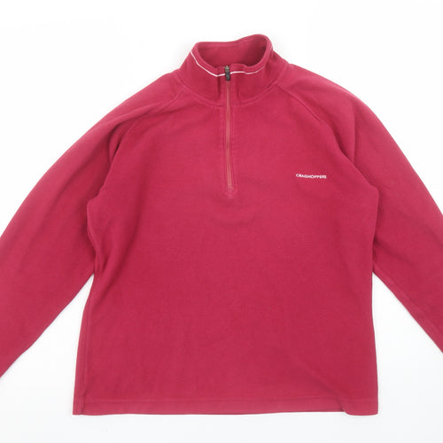 Craghoppers Women's Red Fleece 1/2 Zip Pullover Sweatshirt UK 8