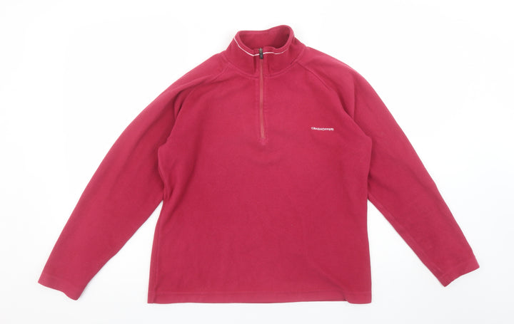 Craghoppers Women's Red Fleece 1/2 Zip Pullover Sweatshirt UK 8