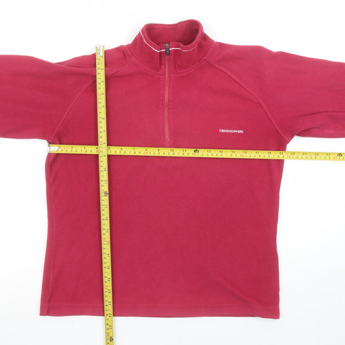 Craghoppers Women's Red Fleece 1/2 Zip Pullover Sweatshirt UK 8