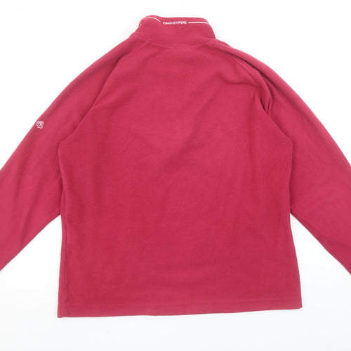 Craghoppers Women's Red Fleece 1/2 Zip Pullover Sweatshirt UK 8