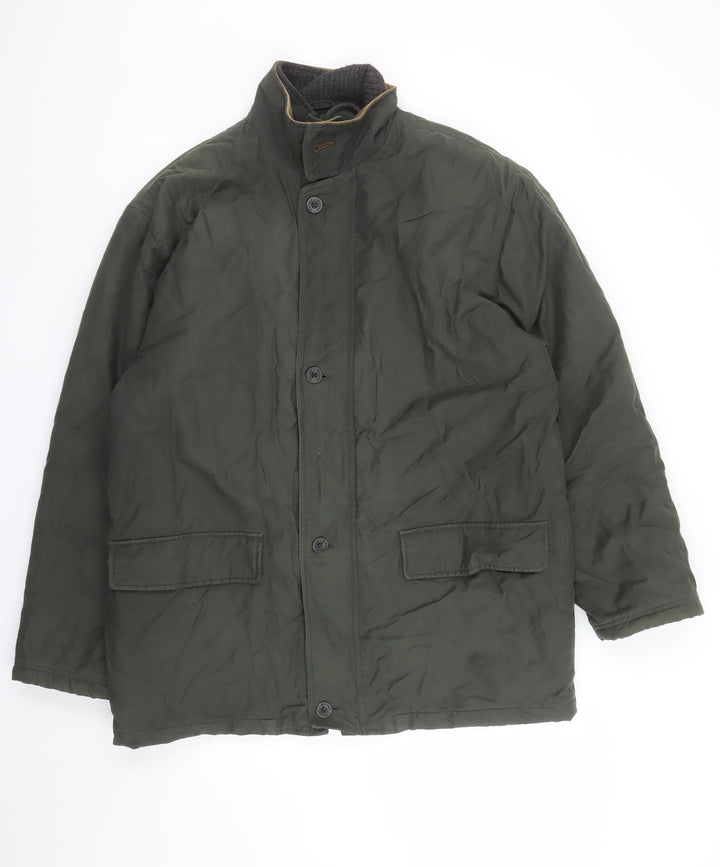 Wolsey Men's Green Mid-Length Overcoat M Cotton Nylon Lined