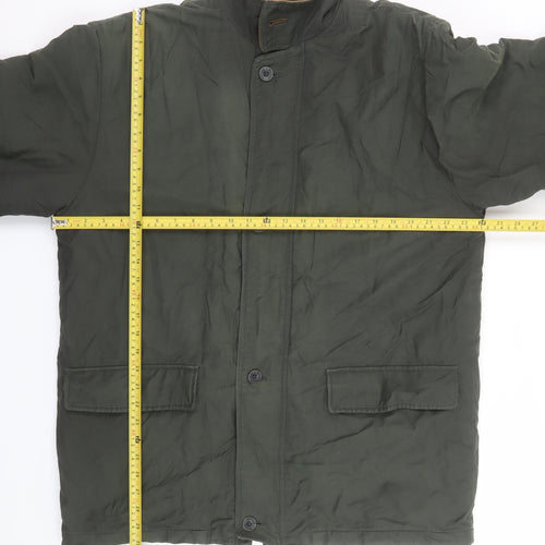 Wolsey Men's Green Mid-Length Overcoat M Cotton Nylon Lined