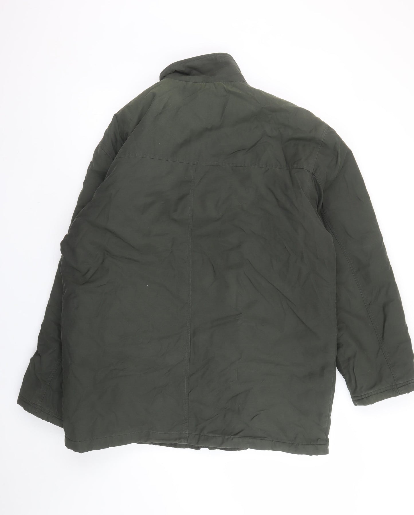 Wolsey Men's Green Mid-Length Overcoat M Cotton Nylon Lined