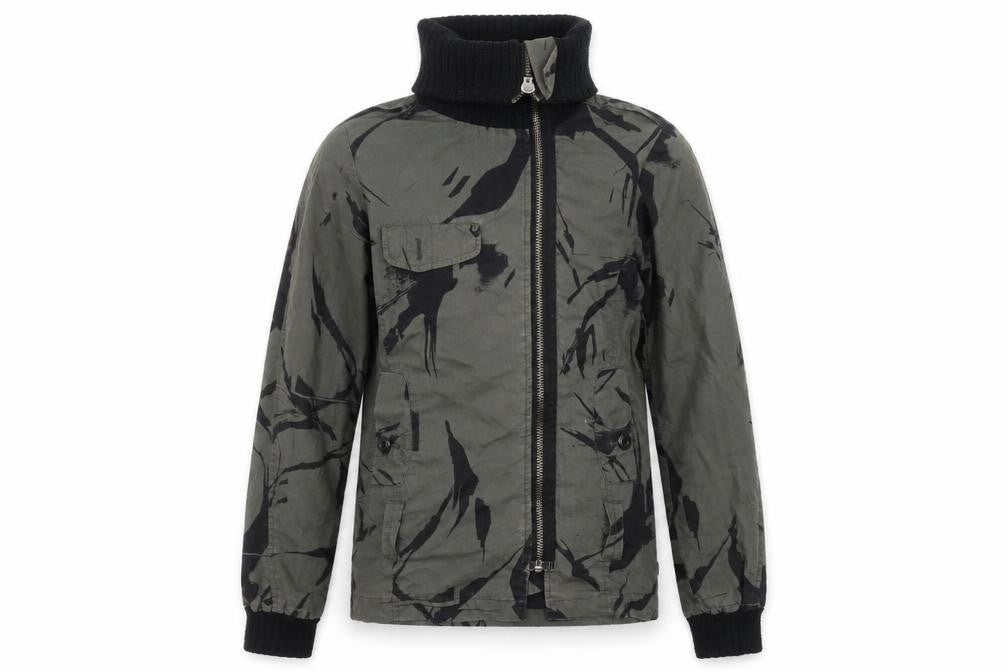 Addict Men's Green Camouflage XS Bomber Jacket Full Zip Cotton Blend