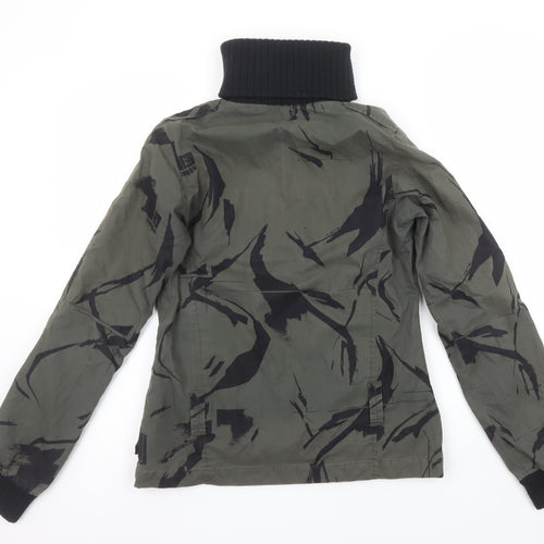Addict Men's Green Camouflage XS Bomber Jacket Full Zip Cotton Blend