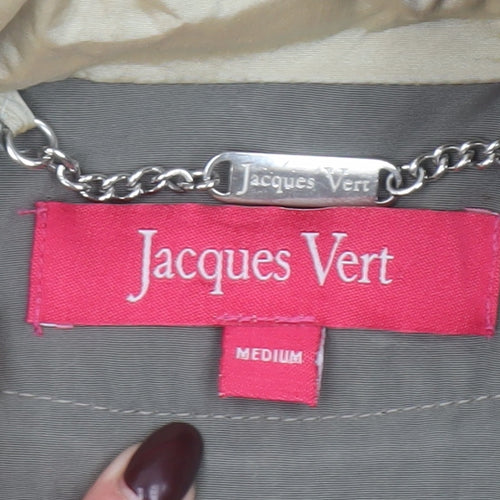 Jacques Vert Womens Grey Hooded Long Rain Coat Size M