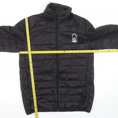 Forest Mens Black Puffer Jacket S Regular Fit Quilted Lightweight