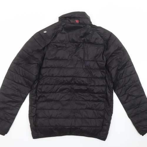 Forest Mens Black Puffer Jacket S Regular Fit Quilted Lightweight