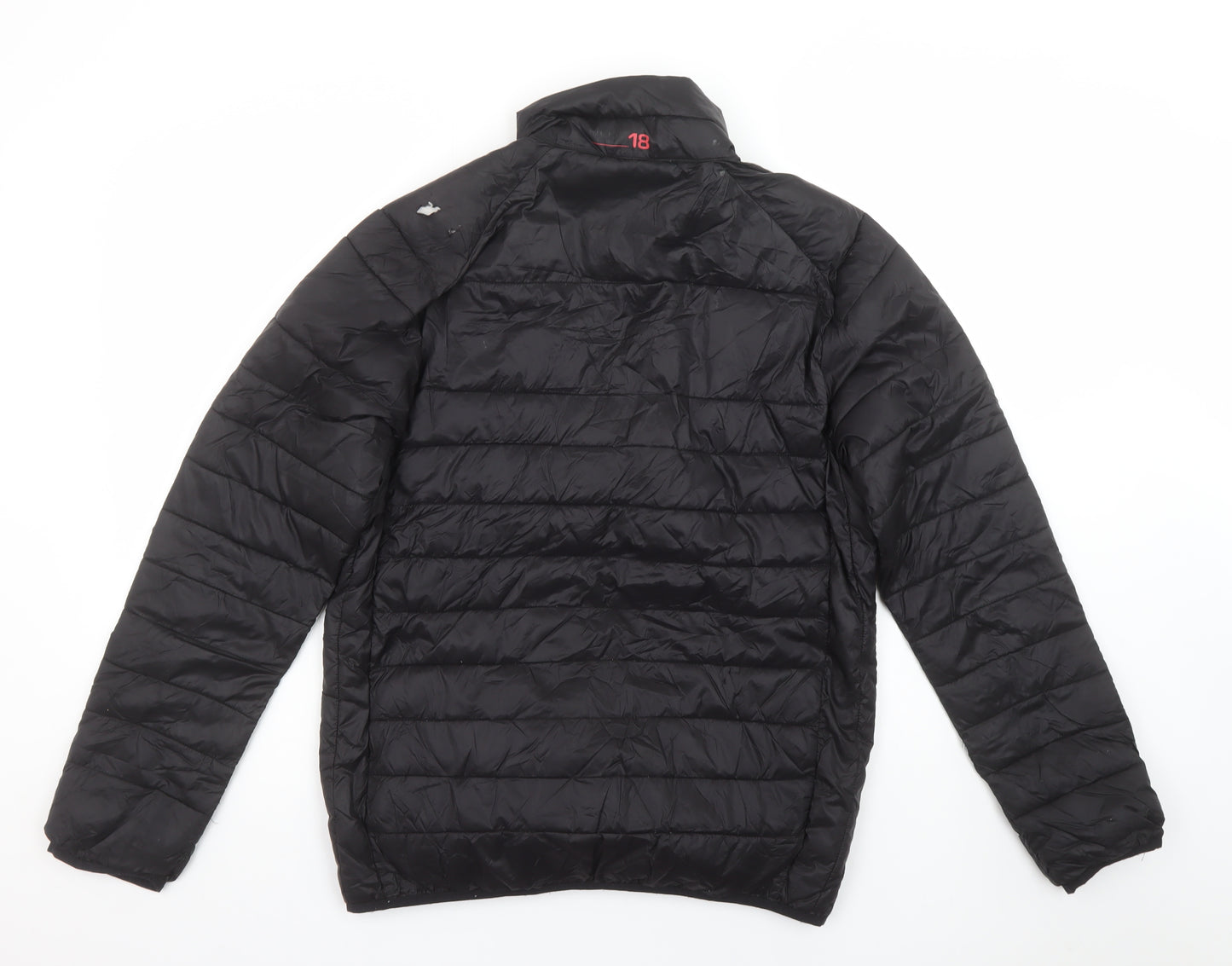 Forest Mens Black Puffer Jacket S Regular Fit Quilted Lightweight