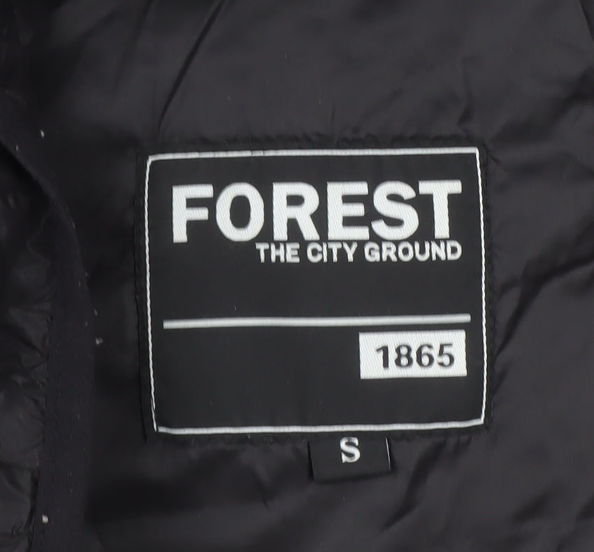 Forest Mens Black Puffer Jacket S Regular Fit Quilted Lightweight