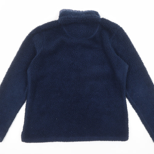 Crew Clothing Co Women Navy Blue Fleece Henley Sweatshirt Size 14