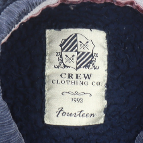 Crew Clothing Co Women Navy Blue Fleece Henley Sweatshirt Size 14