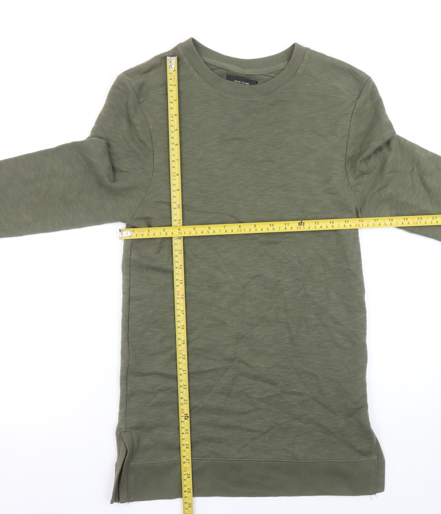 River Island Womens Green XS Pullover Cotton Sweatshirt