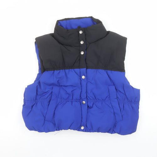 H&M Divided Women's Blue Padded Puffer Waistcoat Gilet Size L