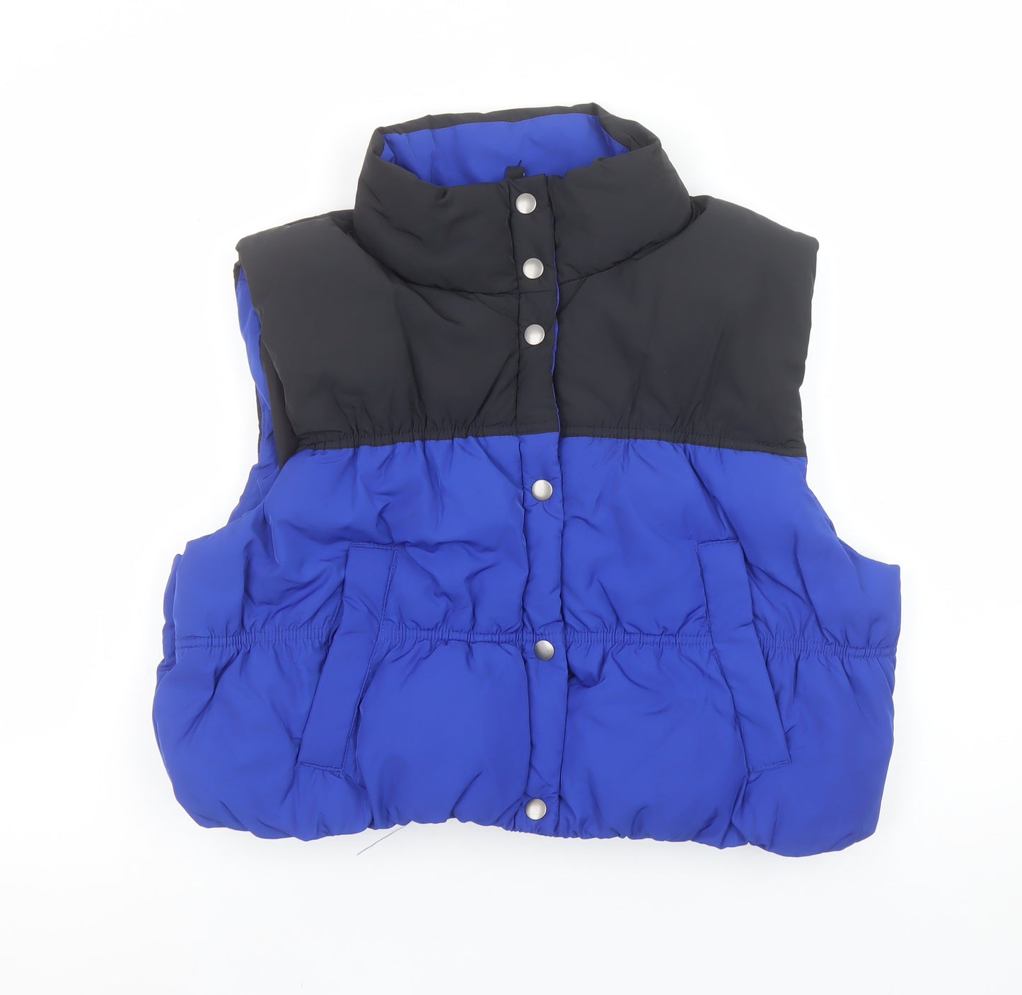 H&M Divided Women's Blue Padded Puffer Waistcoat Gilet Size L