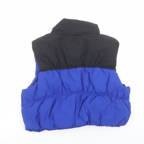H&M Divided Women's Blue Padded Puffer Waistcoat Gilet Size L