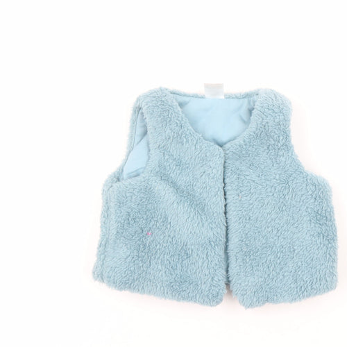 Teeny Weeny Unisex Baby Blue Faux Fur Waistcoat 18-24 Months Lined Soft Vest