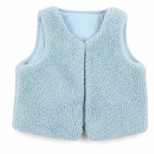 Teeny Weeny Unisex Baby Blue Faux Fur Waistcoat 18-24 Months Lined Soft Vest