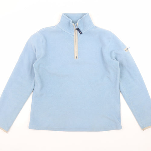 Weird Fish Women Blue 1/4 Zip Fleece Pullover Sweatshirt Size S