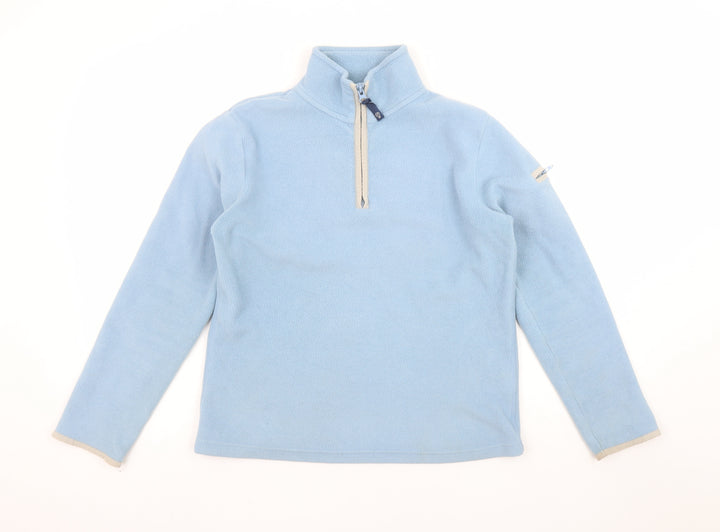 Weird Fish Women Blue 1/4 Zip Fleece Pullover Sweatshirt Size S