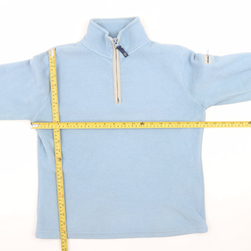 Weird Fish Women Blue 1/4 Zip Fleece Pullover Sweatshirt Size S