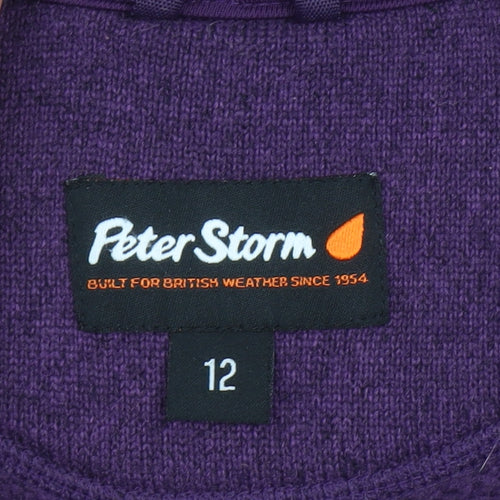 Peter Storm Women's Purple Fleece Full Zip Mid-Length Jacket Size 12