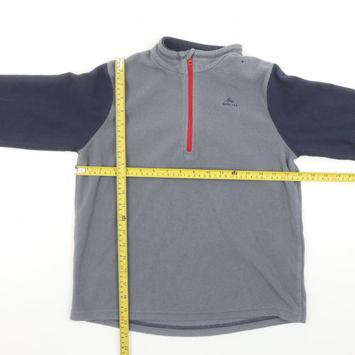 Quechua Boys Grey Fleece 1/4 Zip Pullover Sweatshirt 12-13 Years