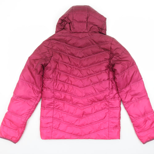 Zakti Girls Pink Hooded Down Puffer Jacket - 13 Years Winter Coat