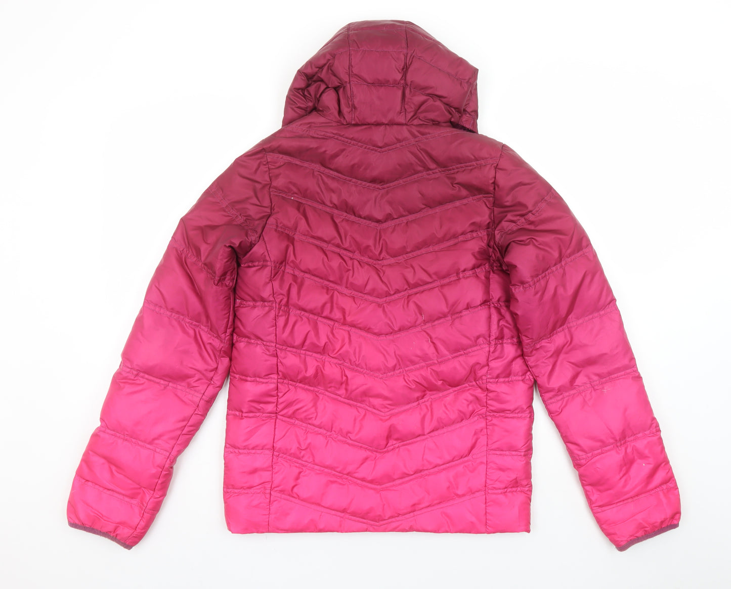 Zakti Girls Pink Hooded Down Puffer Jacket - 13 Years Winter Coat