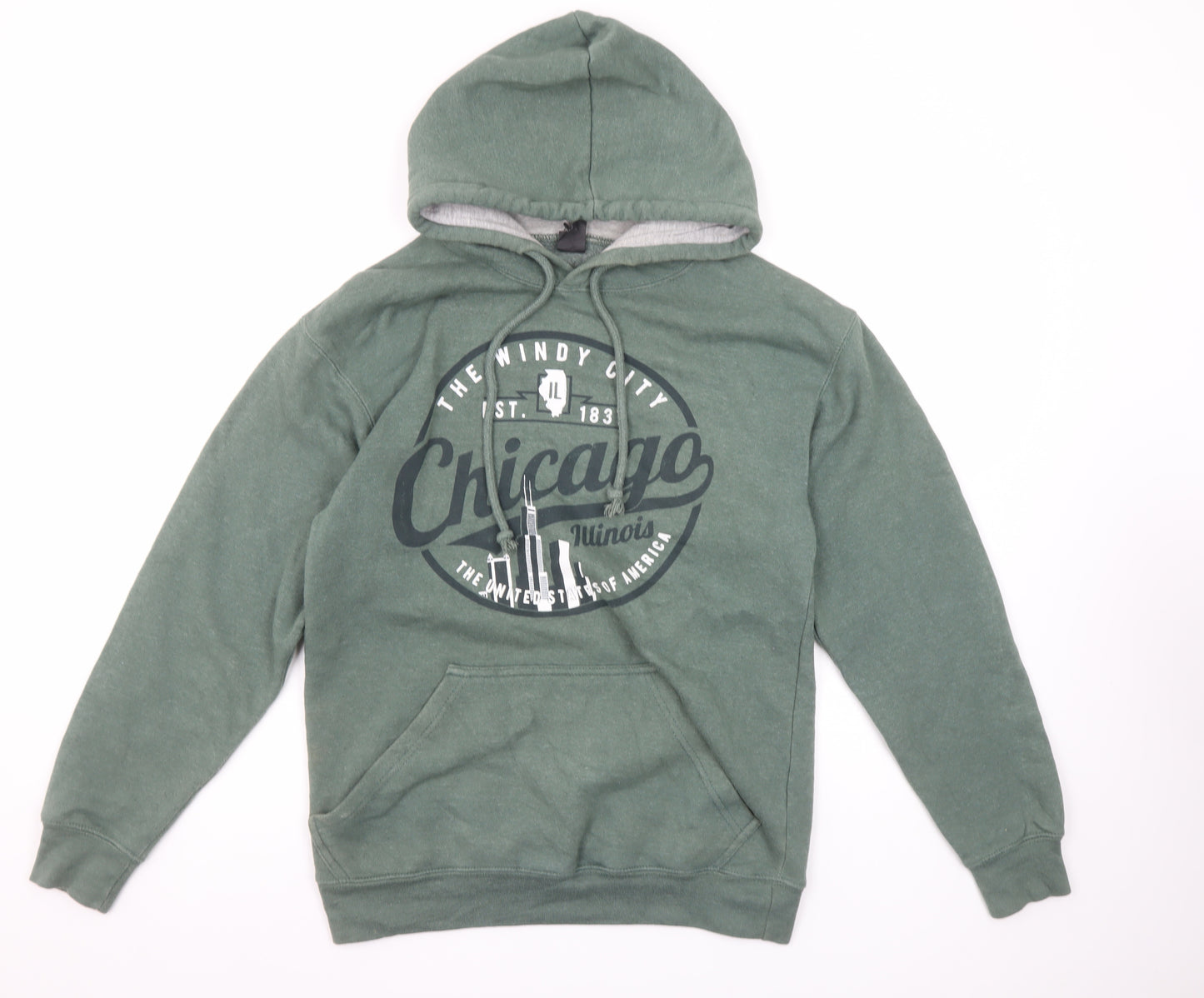 Blue Kay Men's Green Chicago Pullover Hoodie Small Regular Fit