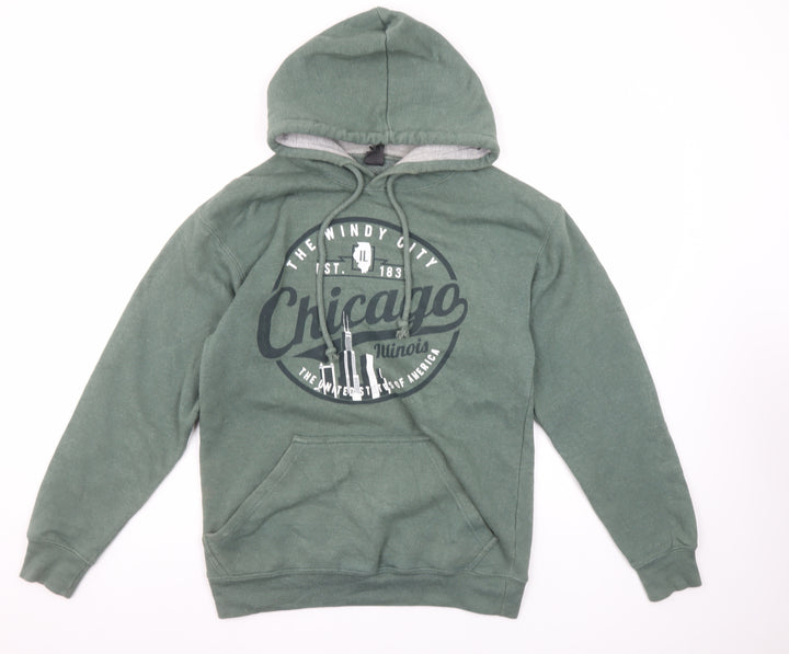 Blue Kay Men's Green Chicago Pullover Hoodie Small Regular Fit