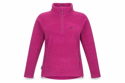 Front view of Trespass women’s xs pink 1/2 zip fleece pullover sweatshirt