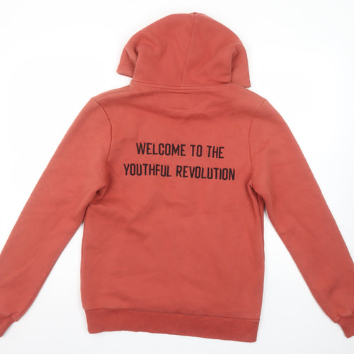 Gray New York Men's Red Pullover Hoodie S Graphic Print Cotton Blend