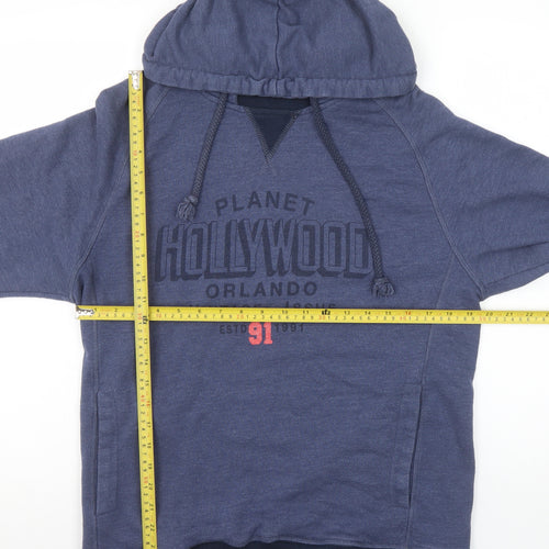Planet Hollywood Men's Blue Pullover Hoodie L Vintage Logo Sweatshirt
