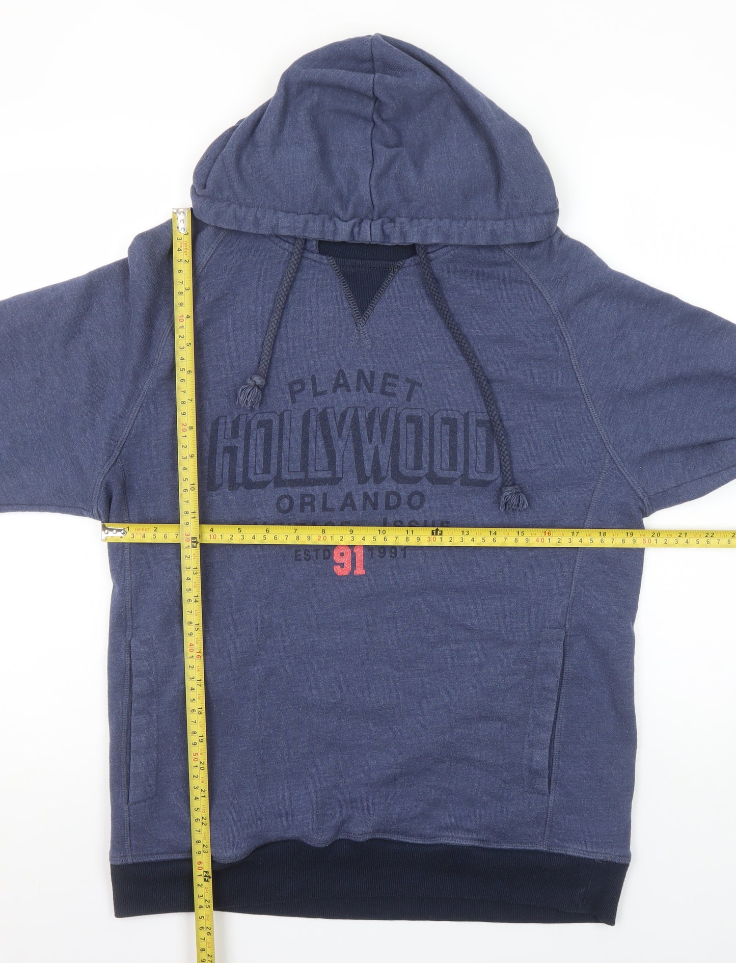 Planet Hollywood Men's Blue Pullover Hoodie L Vintage Logo Sweatshirt