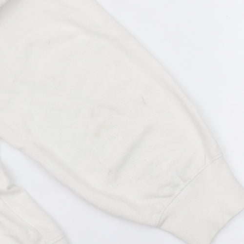 GAP Womens Ivory Varsity Logo Pullover Sweatshirt M