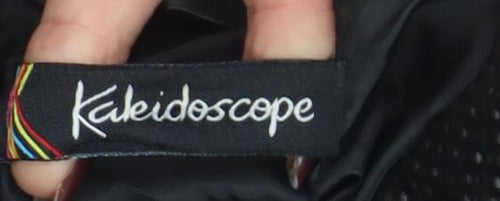 Kaleidoscope Womens Black Puffer Jacket UK 10 Lined Zip Mid-Length