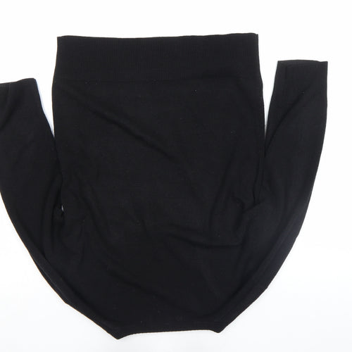 M&Co Womens Black V-Neck 3/4 Sleeve Knit Top Size M