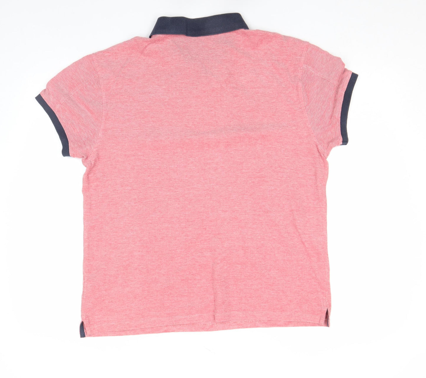 Mr. Blue Men's Pink Cotton Polo Shirt Size L Short Sleeve