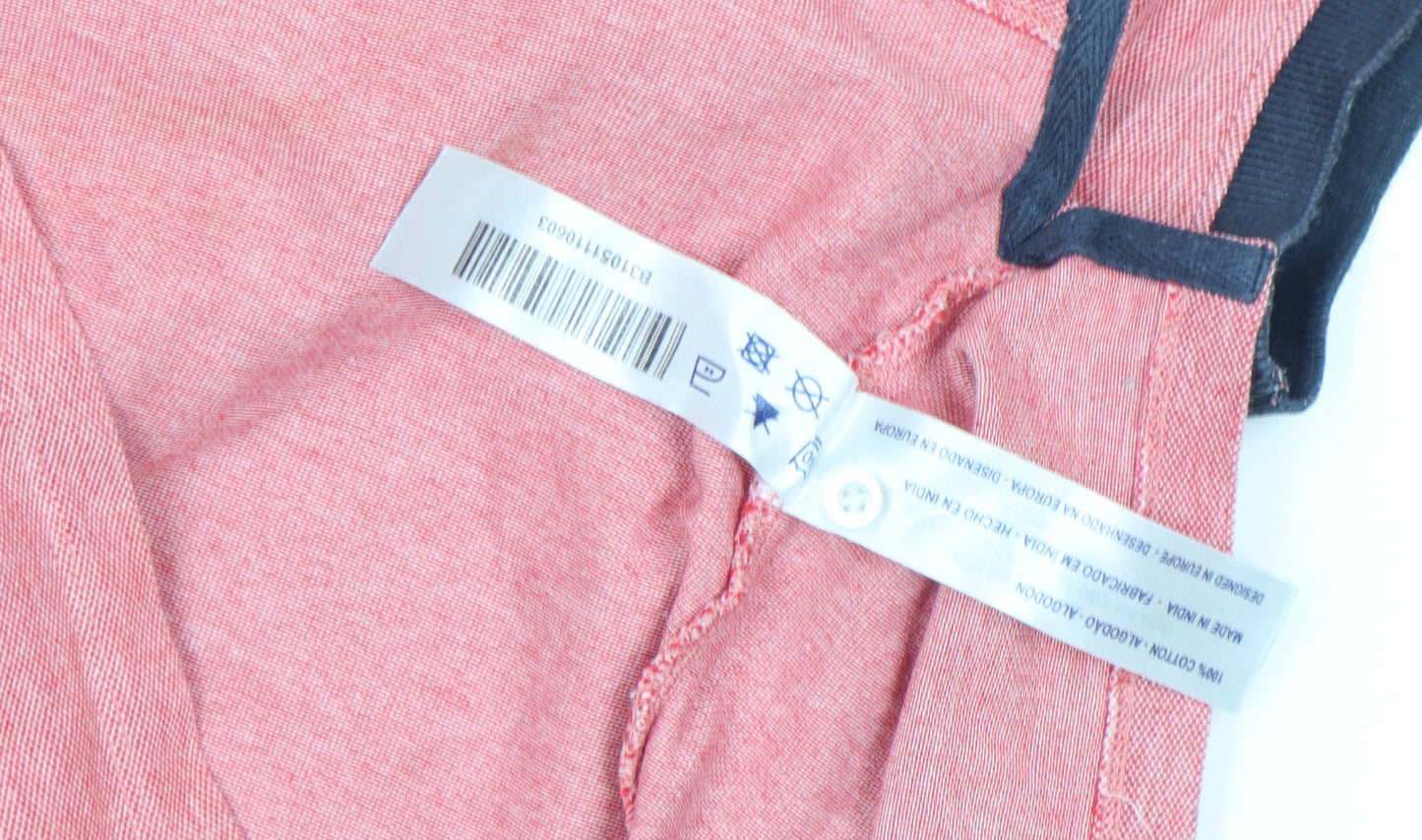 Mr. Blue Men's Pink Cotton Polo Shirt Size L Short Sleeve