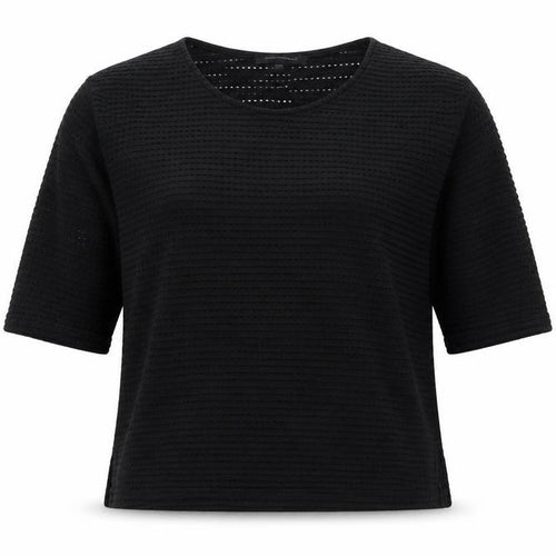 French Connection Women Black XS Cotton Blend 3/4 Sleeve Top