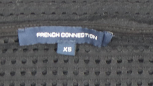 French Connection Women Black XS Cotton Blend 3/4 Sleeve Top