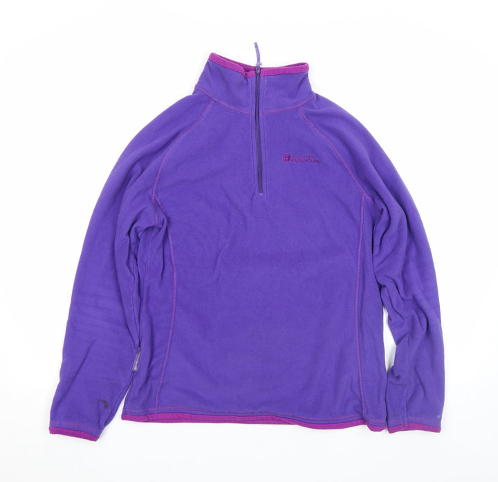 Mountain Warehouse Womens Purple Fleece 1/4 Zip Pullover UK 10