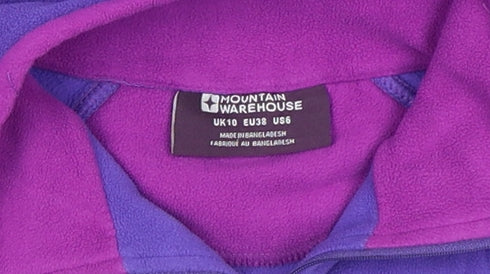 Mountain Warehouse Womens Purple Fleece 1/4 Zip Pullover UK 10