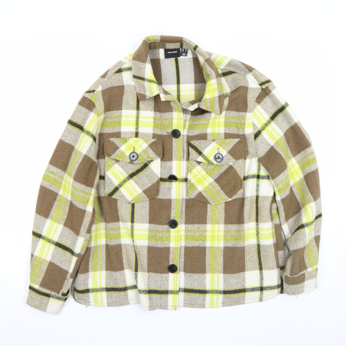 Vero Moda Women Brown Check Flannel Shacket Jacket XS