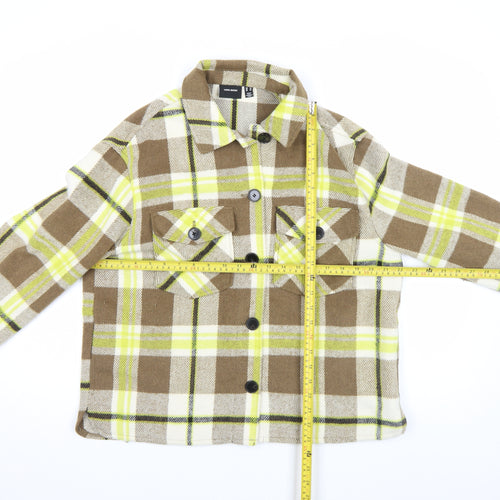 Vero Moda Women Brown Check Flannel Shacket Jacket XS