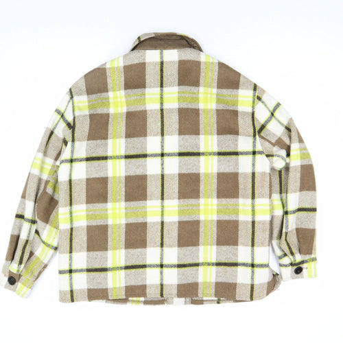 Vero Moda Women Brown Check Flannel Shacket Jacket XS
