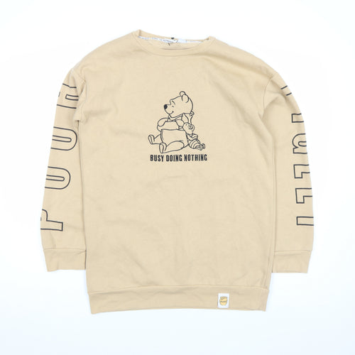 Disney Women’s Beige Winnie the Pooh Sweatshirt Size S Crew Neck