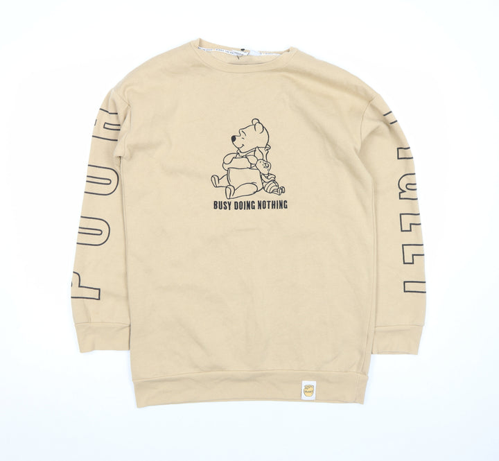 Disney Women’s Beige Winnie the Pooh Sweatshirt Size S Crew Neck