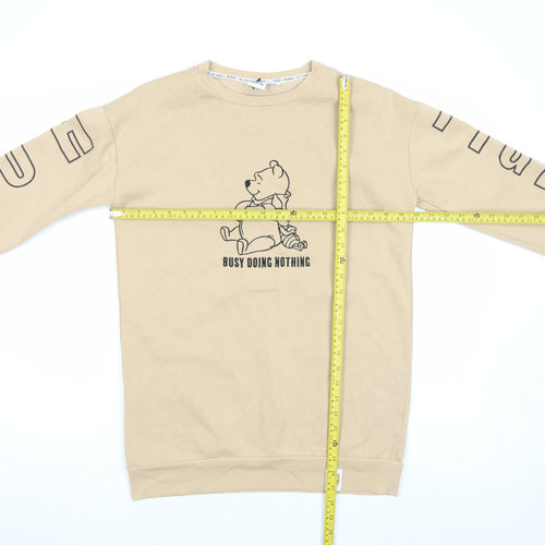 Disney Women’s Beige Winnie the Pooh Sweatshirt Size S Crew Neck